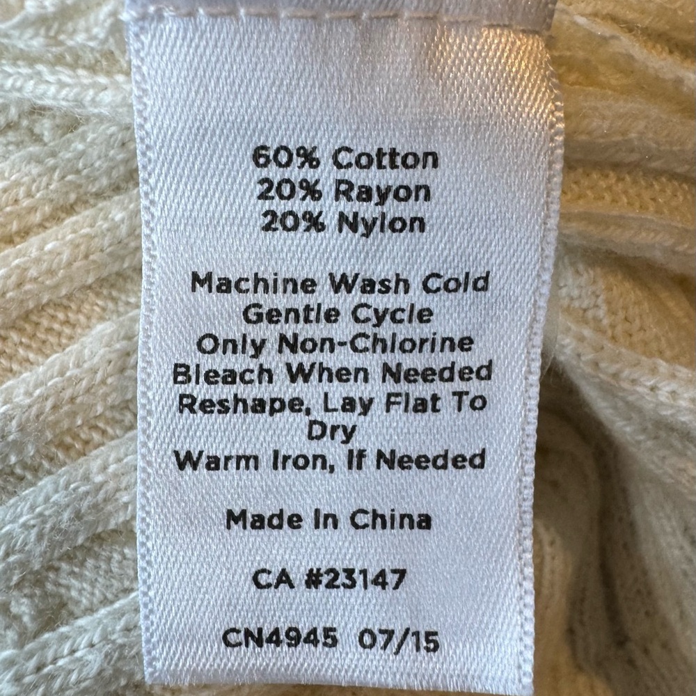 Talbots Cream Cable Knit Turtleneck Sweater Women’s Medium - Picture 8 of 8
